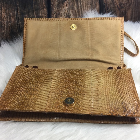 Vintage Womens Cobra Snake Skin Clutch Purse - Picture 6 of 8